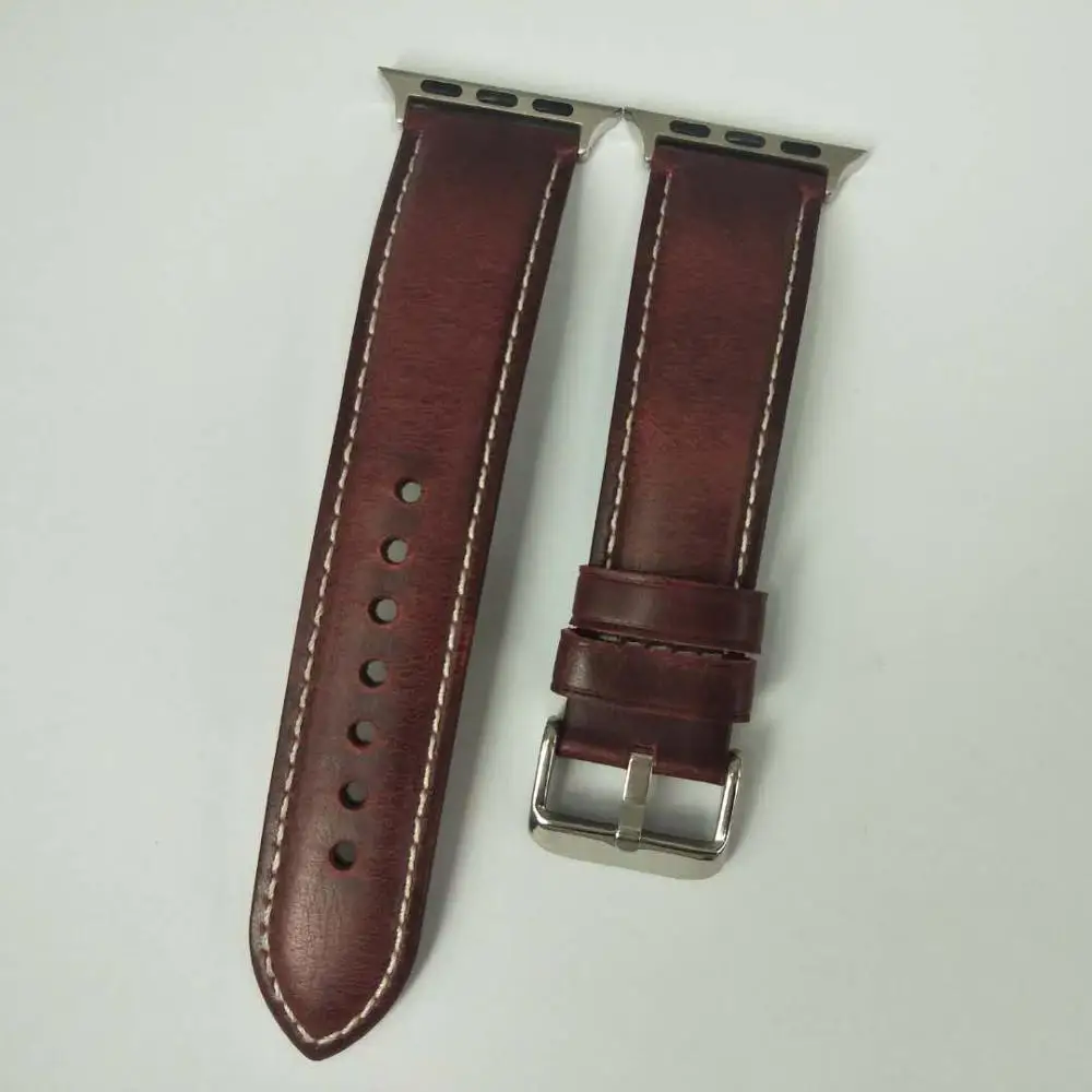 Genuine leather loop strap for apple watch band 42mm 44mm 4/5 38mm 40mm iwatch 3/2/1 replacement bracelet | Наручные часы