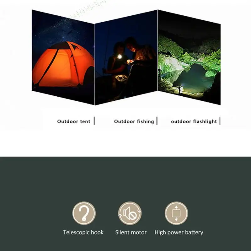 Фонарь-вентилятор для палатки кемпинга USB 10 светодиодный перезаряжаемый фонарик