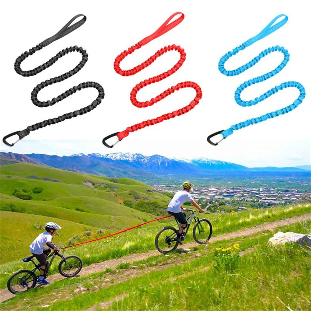 Elastic Tow Rope Bicycle Stretch Bungee Cord Pull Behind Attachment Compatible with Hooks for Heavy Duty Car Emergency Off Road