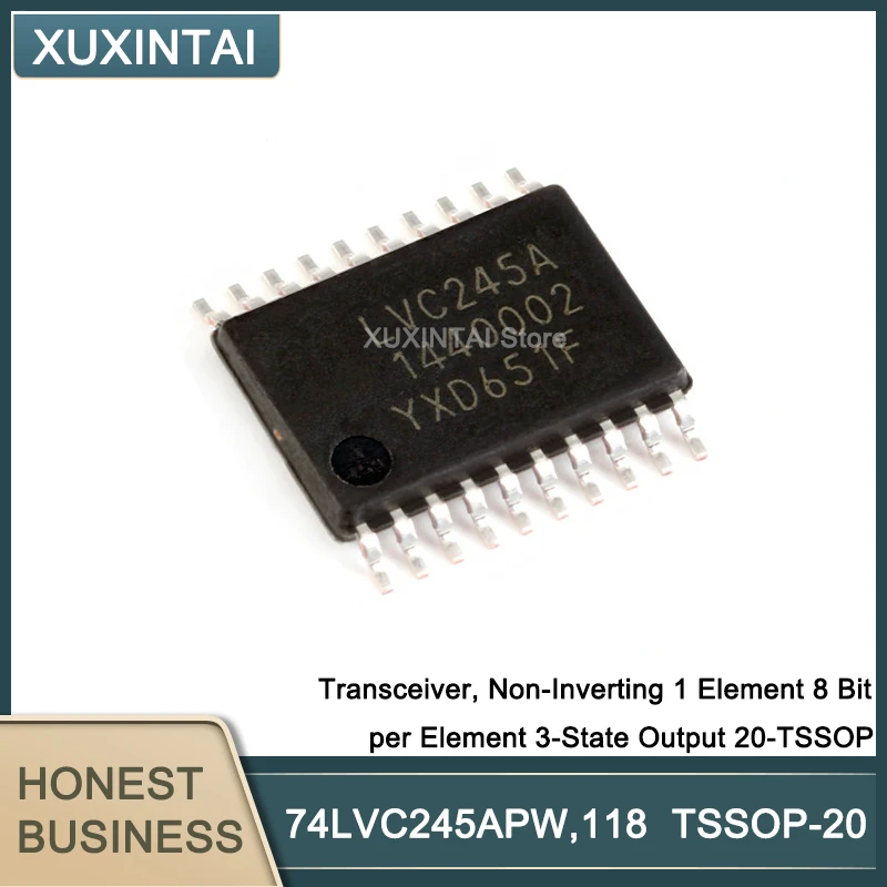 

100Pcs/Lot 74LVC245APW,118 74LVC245APW Transceiver, Non-Inverting 1 Element 8 Bit per Element 3-State Output 20-TSSOP