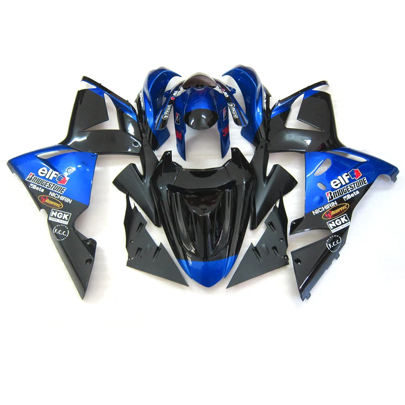 Новый комплект обтекателей для Kawasaki Ninja ZX10R 2004 2005 синий черный обтекатель