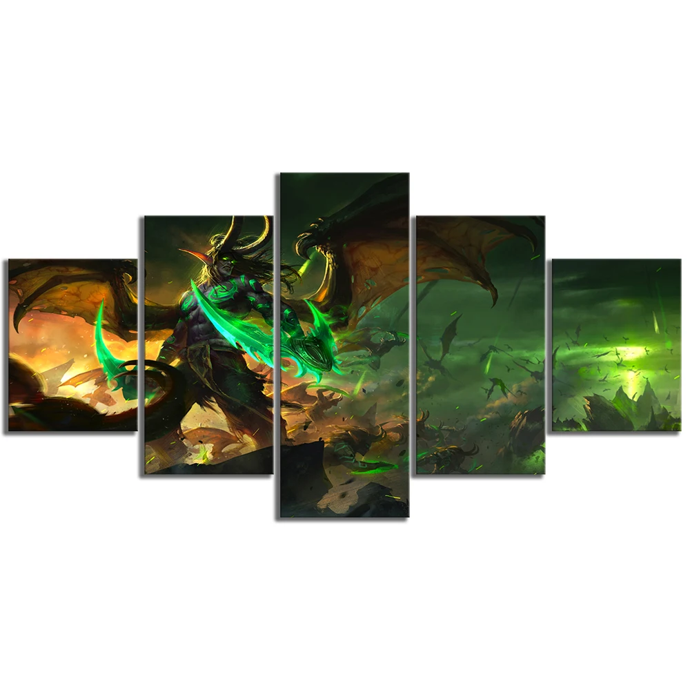 

Home Decoration Wall Art Canvas Paintings Illidan Stormrage World Of Warcraft Game Modular Pictures Hd Printed Poster Bedroom