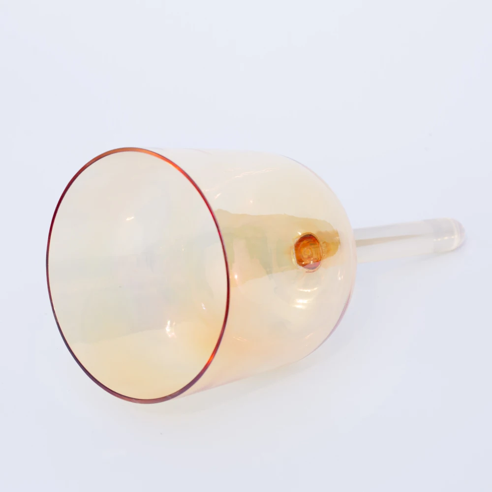 Поющая чаша с прозрачным желтым кварцевым кристаллом 8 дюймов ручкой для йоги |