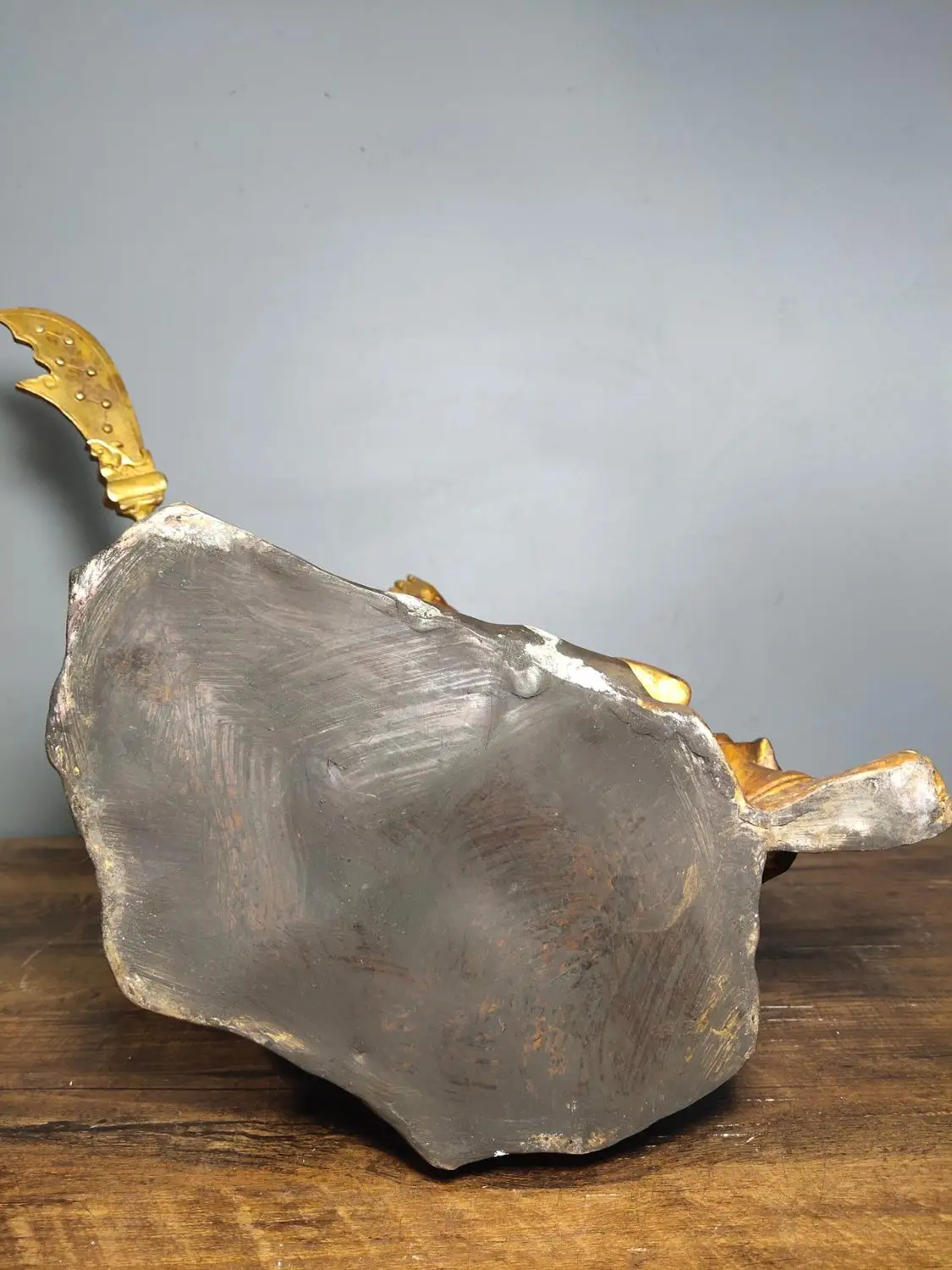 

Home Decor 15"Tibet Buddhism Temple Old bronze Gilt Guan Gong Statue Wu Cai Shen Take Guan Gong Knife Zhaocai Town House