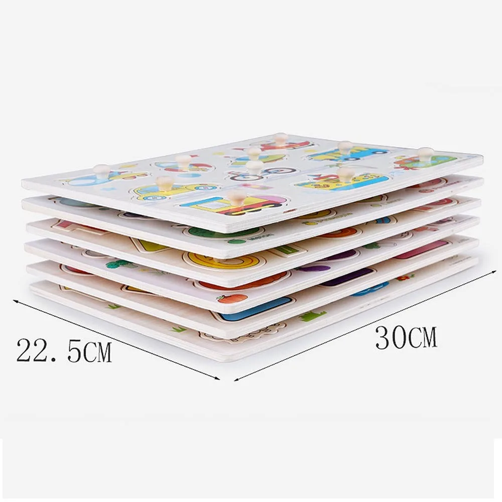 Доска для захвата деревянные игрушки детей мультяшный узор головоломка