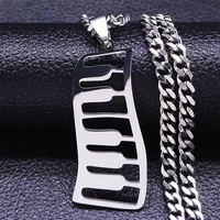 music piano keys stainless steel chain necklace women silver color statement necklace jewelry acier inoxydable bijoux nxs06