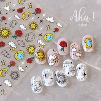 1 sheet newest 3d nail stickers design japan cartoon nail art stickers decal template diy nail tool decorations hl206