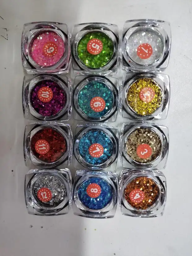 12 шт./компл. модный блесящий порошок для ногтей безопасный кожи DIY Блеск макияж |