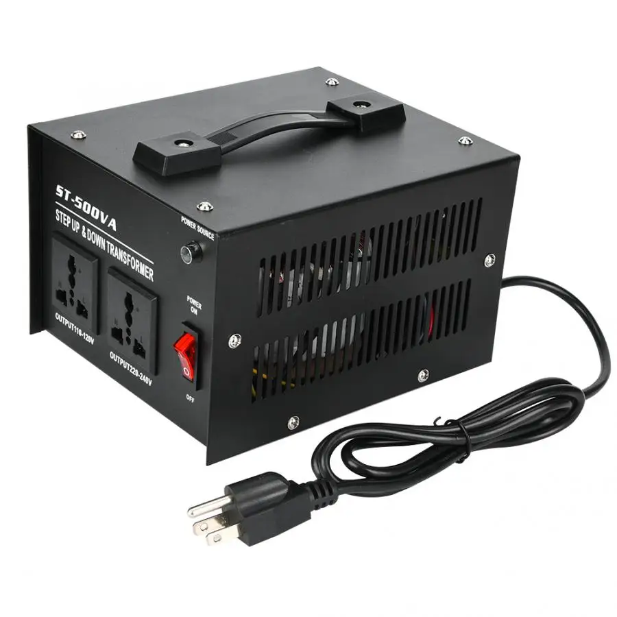 Преобразователь напряжения 500 Вт с 2 шт. универсальных розеток от 110 В до 220