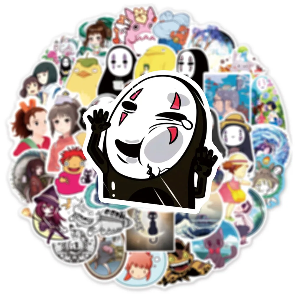 103050pcs cartoon anime stickers ghibli hayao miyazaki totoro spirited away princess mononoke kiki stationery sticker decals free global shipping