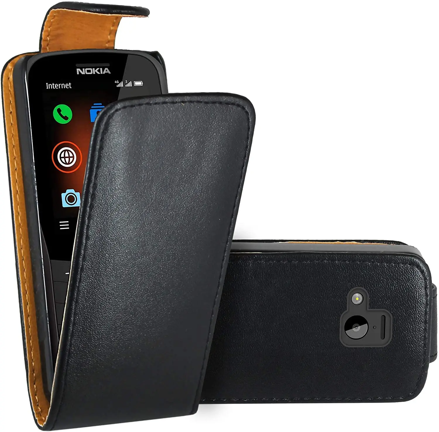 Кожаный чехол книжка для Nokia Asha 305 306 308 309 310 500 501 502 515|Бамперы| |