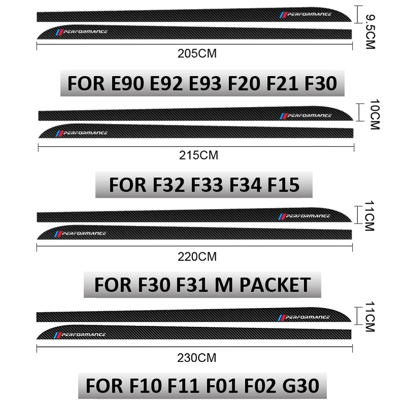 2 шт. Автомобильная боковая полоса юбка Sraphic Виниловая наклейка для BMW E90 E92 E93 F20 F21