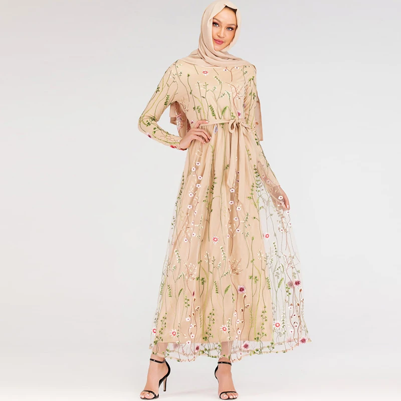 

Hijab Muslim Dress Floral Abaya Dubai Turkish Dresses Islam Caftan Marocain Kaftan Qatar Omani Islamic Clothing Abayas For Women