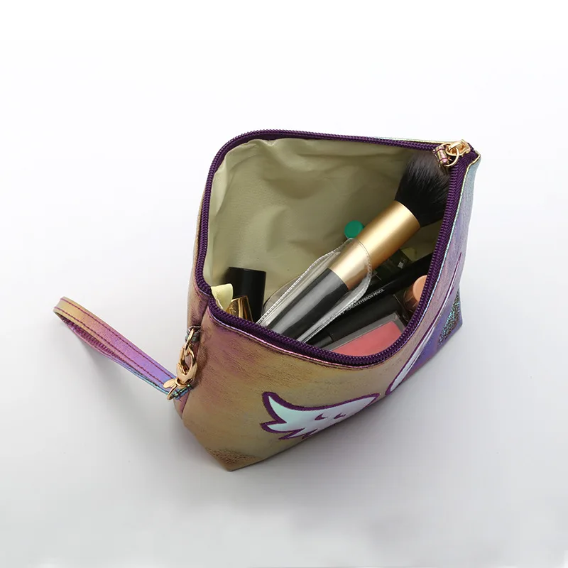 

Can open ticket foreign trade hot laser mermaid series sailing bag colorful embroidered cosmetic bag cartoon handbag