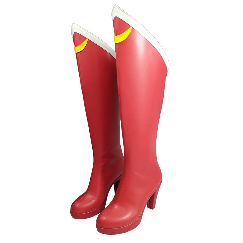 

Anime Sailor Moon Cosplay Shoes Girls Knee Length PU Leather Cosplay Boots High Heels Zipper-up Halloween Shoes Size Free Ship