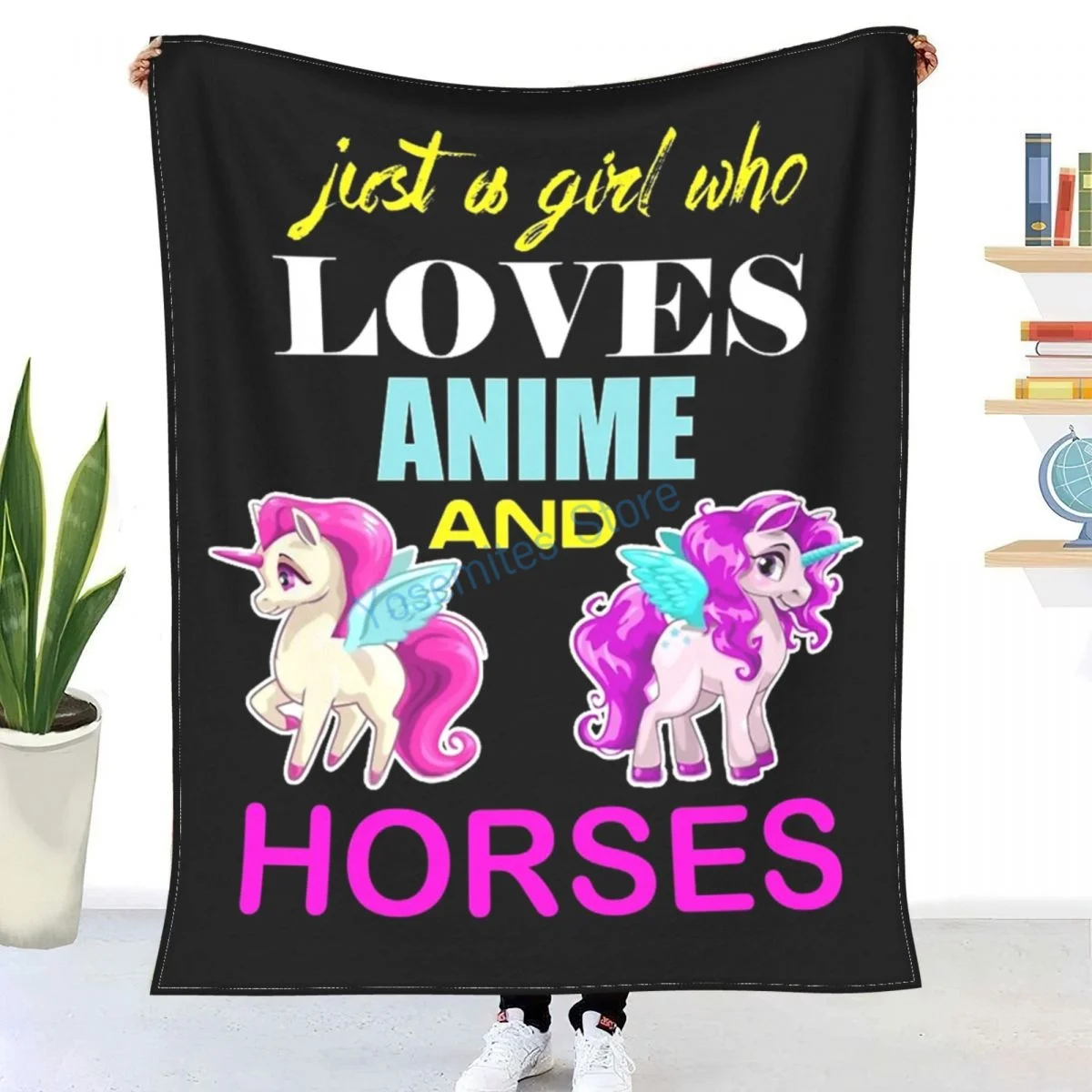

Just A Girl Who Loves Anime And Music Funny Gift Throw Blanket Winter flannel bedspreads, bed sheets, blankets on cars and