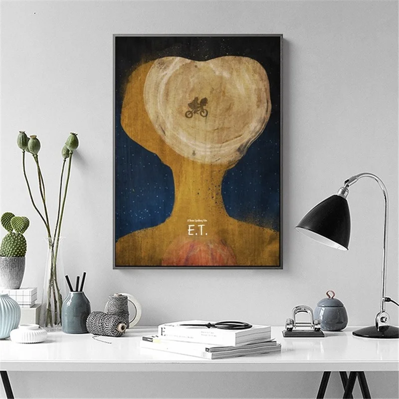 

E.T. The Extra-Terrestrial Film Comic Movie Canvas Painting Posters Prints Wall Art Picture for Living Room Home Decor Cuadros