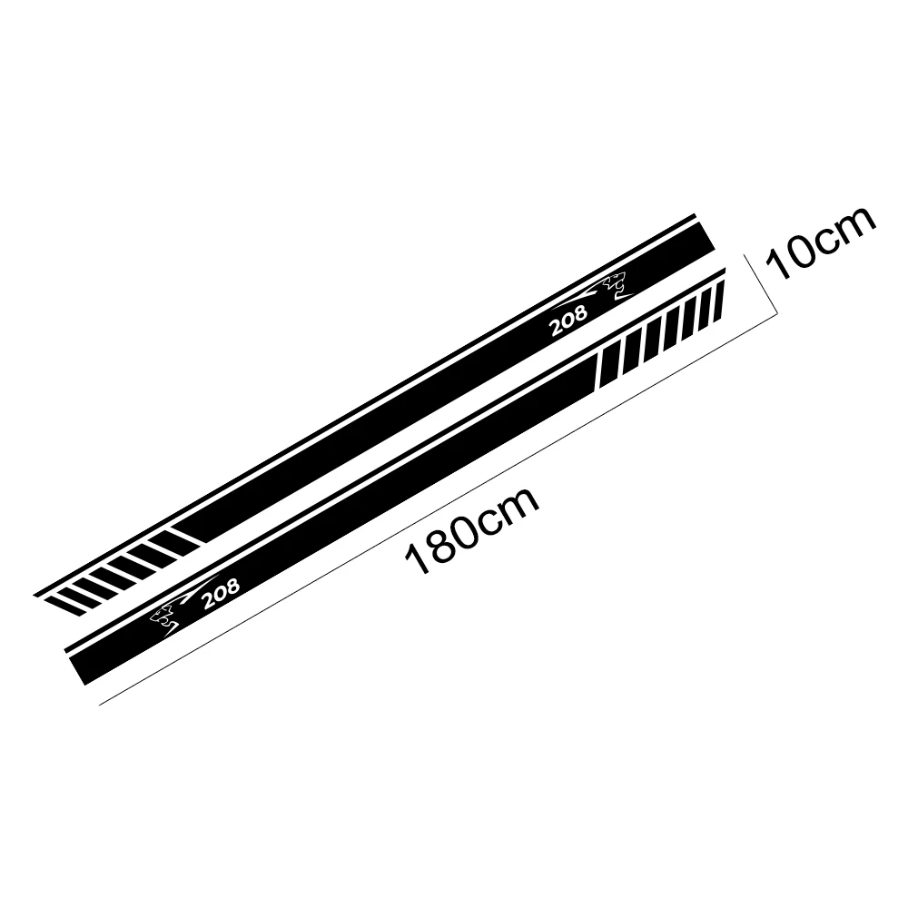 

For Peugeot 308 208 206 307cc 3008 2008 Car Styling Body Sticker Door Skirt Stripe Decal Sport Racing Auto Vinyl Car Accessories