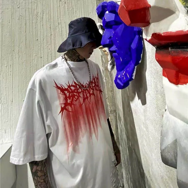 

Nicemix Gothic Harajuku T Shirt Women Print Gothic Letter Tshirt Unisex Tops Pullovers Punk Hip Hop Shirts Ladies Streetwear