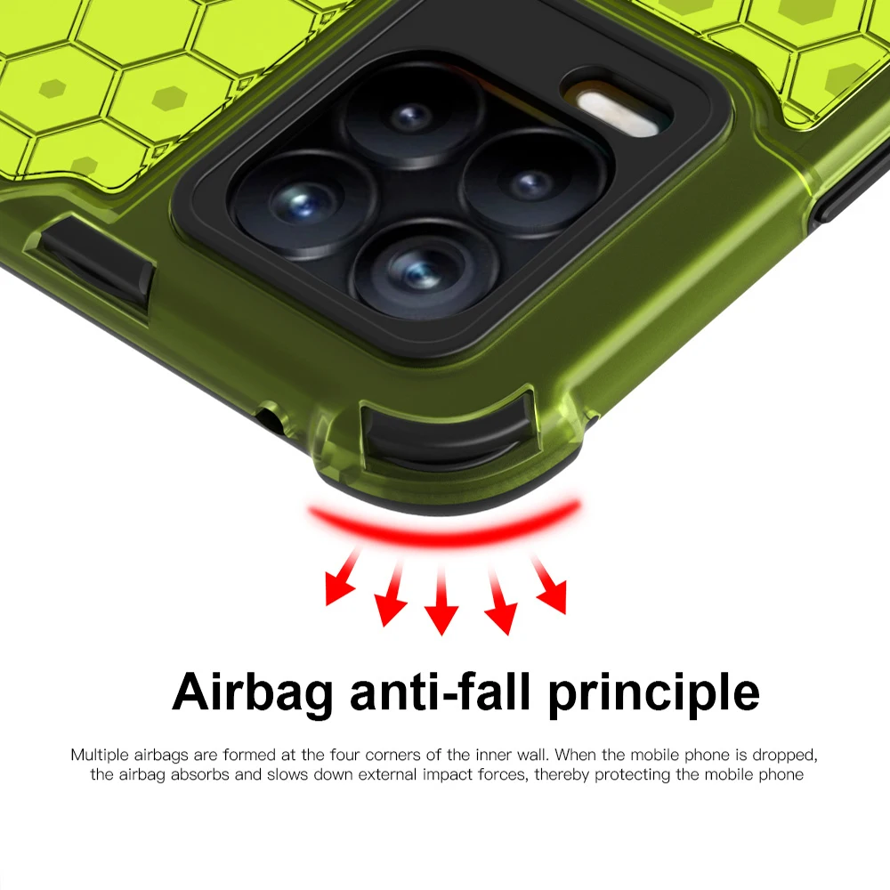 keysion shockproof case for realme 8 5g 9 pro 7 gt neo q3 c20 c17 c15 c11 honeycomb phone cover for oppo a94 a74 a54 a93 a73 free global shipping