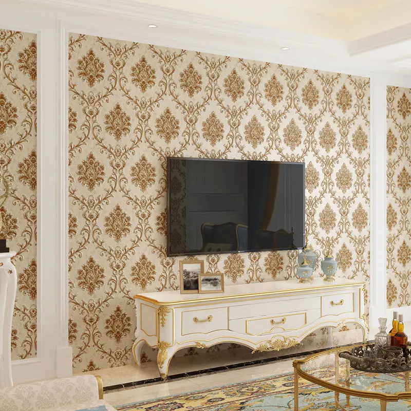 Утолщенный самоклеящийся Европейский нетканый декор для салона 3D комнаты обои