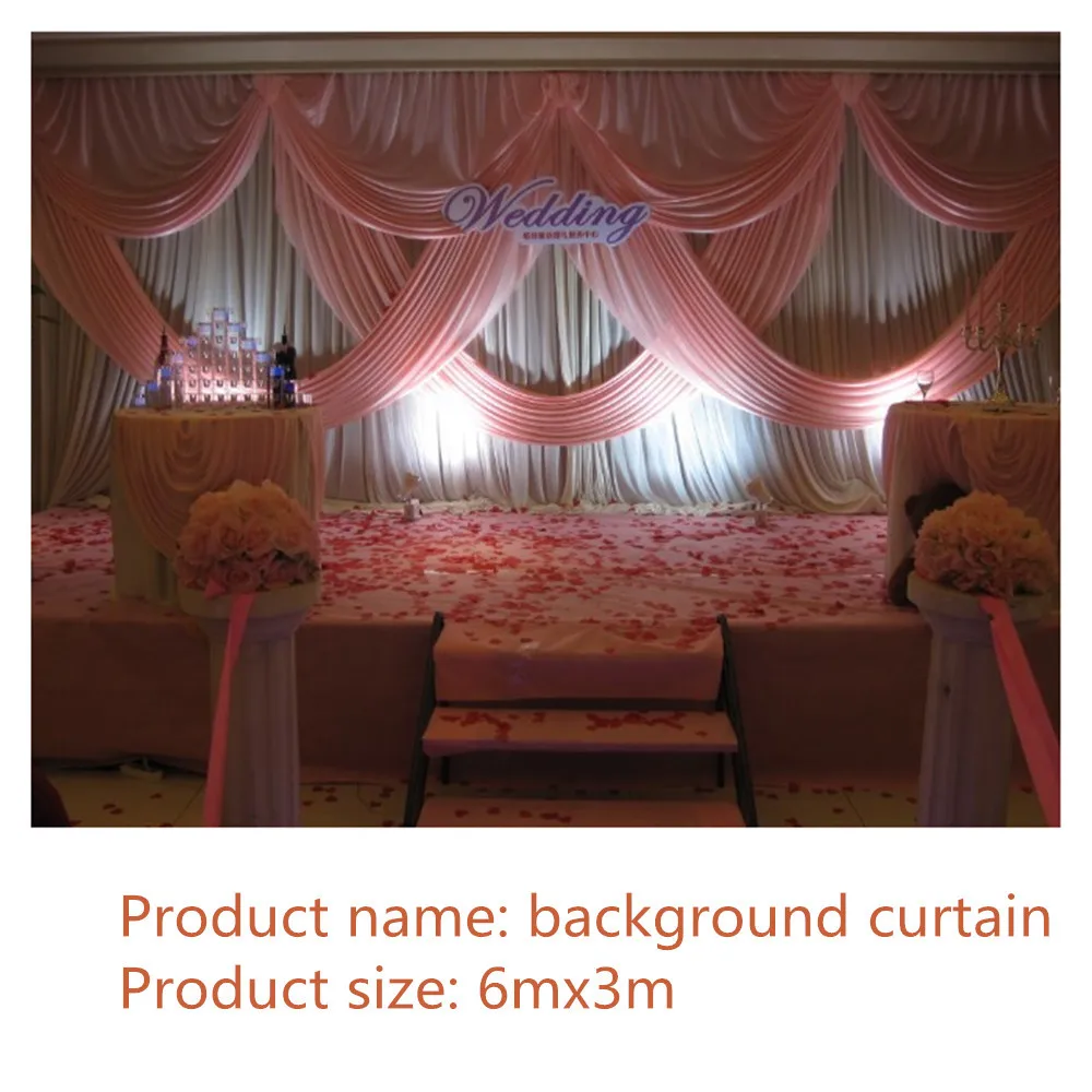 

3mx6m ice silk Wedding Party Stage Celebration Background Silver Sequin Fabric Satin Drape Curtain Pillar Ceiling Backdrop decor