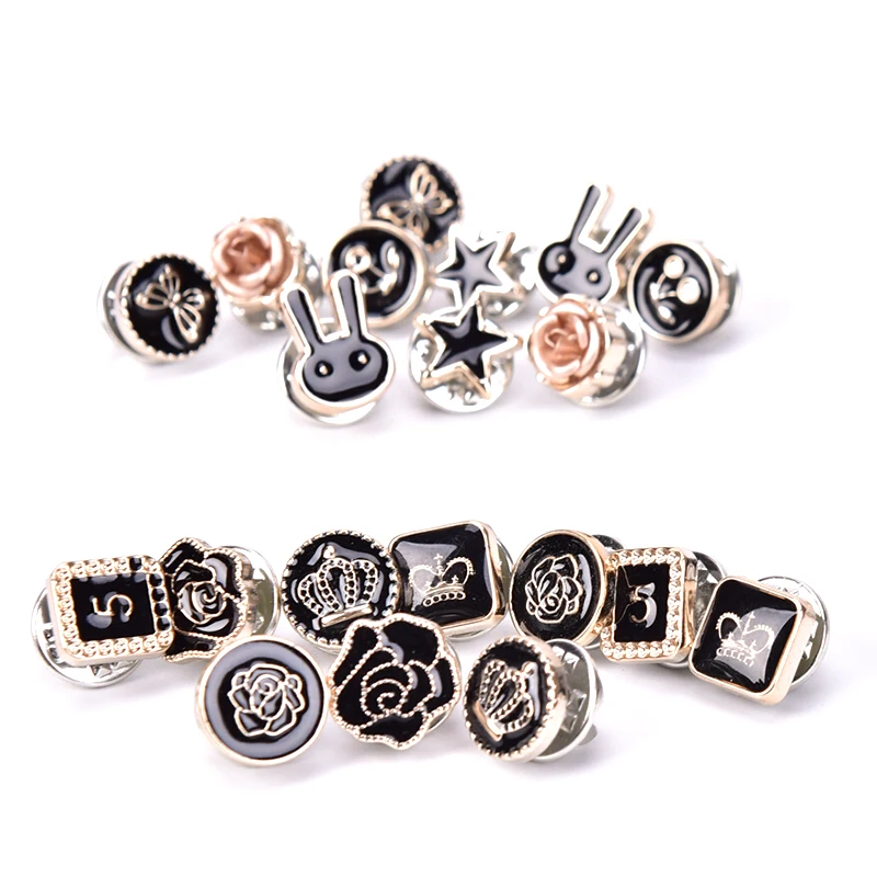 10Pcs Mini Cute Pins Button Flower Pearl Rhinestones Brooch Set Women Suit Sweater Lapel Pin Brooches Collar Badge Jewelry - купить по