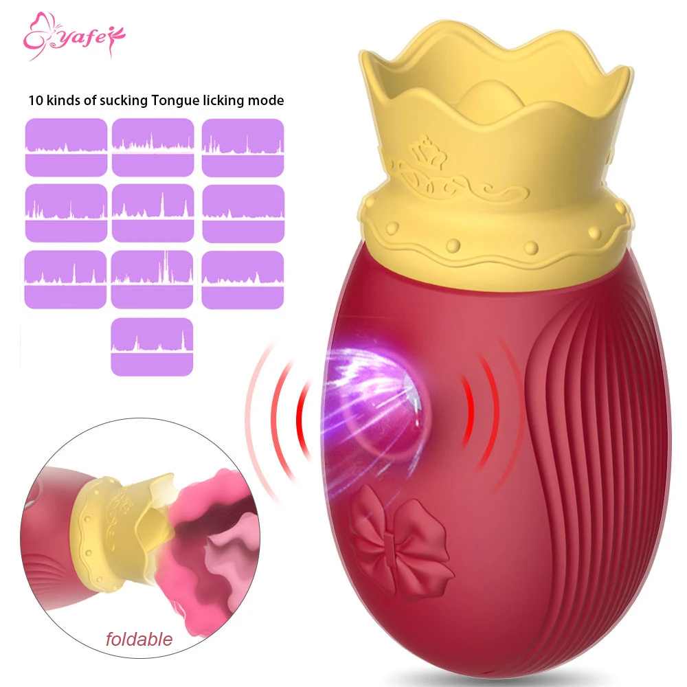 Складная сосать вибратор Корона-shape форме благодаря чему создается ощущение