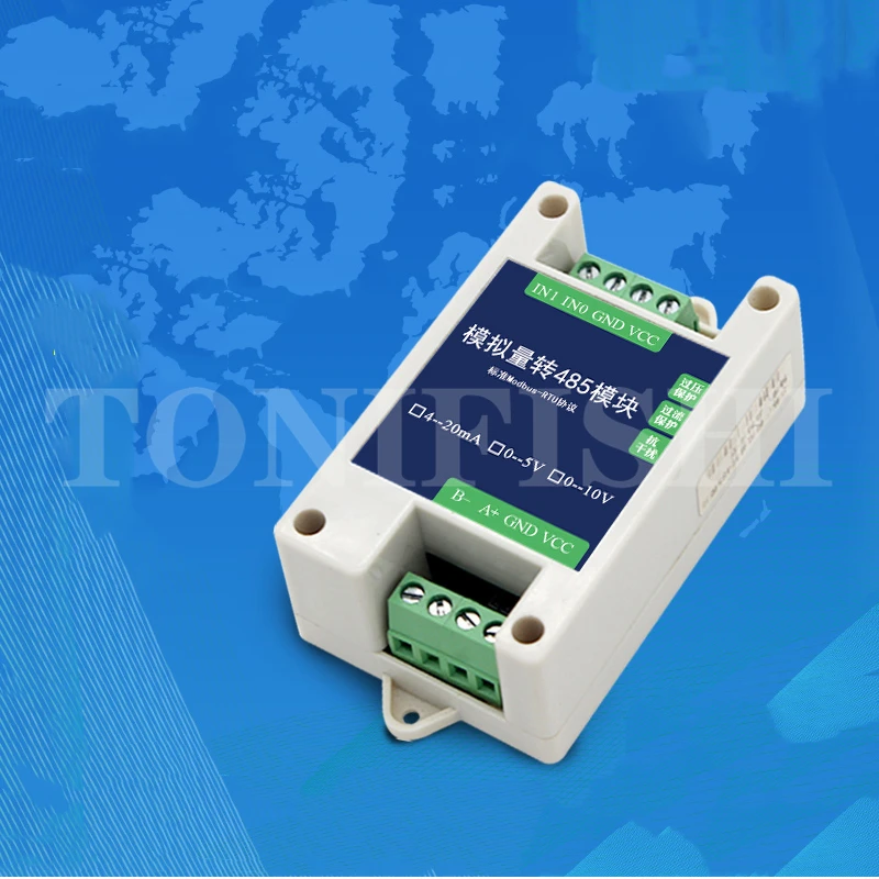 

Analog quantity acquisition module 20mA 5V 10V to RS485 transmitter Modbus wide voltage high precision AD