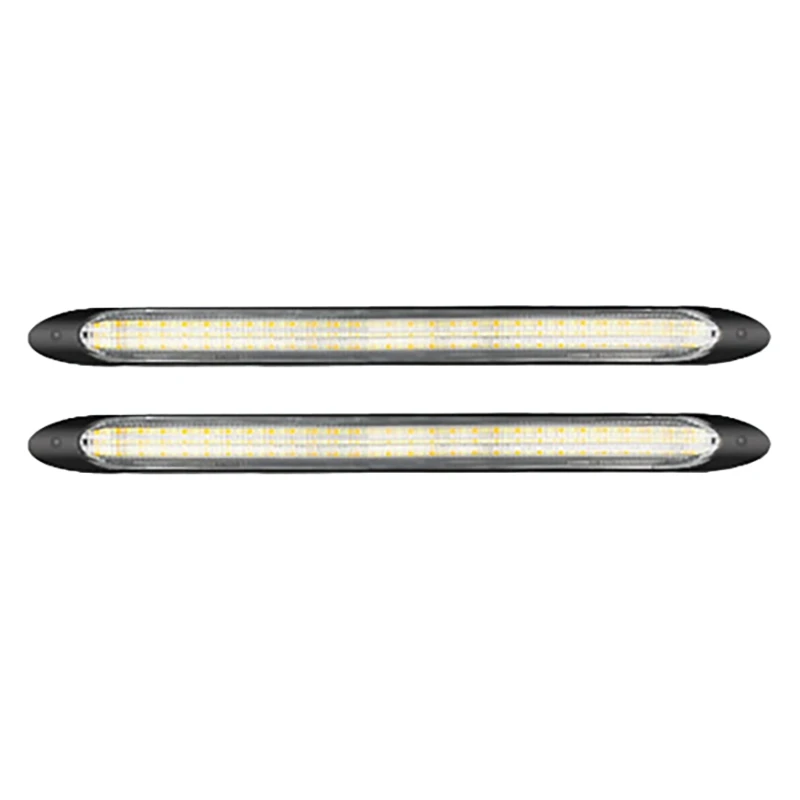 

2XCar Led DRL Daytime Running Light Strip Yellow Turn Signal Lamp Car Headlight Sequential Flow Day Light 12V