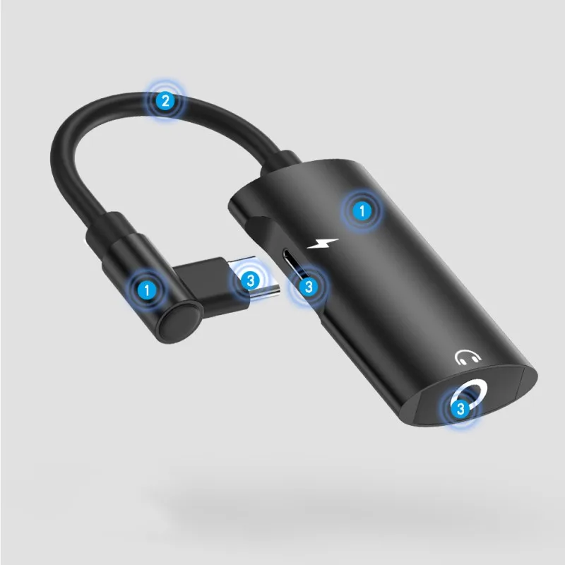 Аудиокабель 2 в 1 с двумя интерфейсами для Xiaomi not3/6/8/8SE/mix2 Huawei meat10Pro P20/P20Pro|Кабели VGA| |