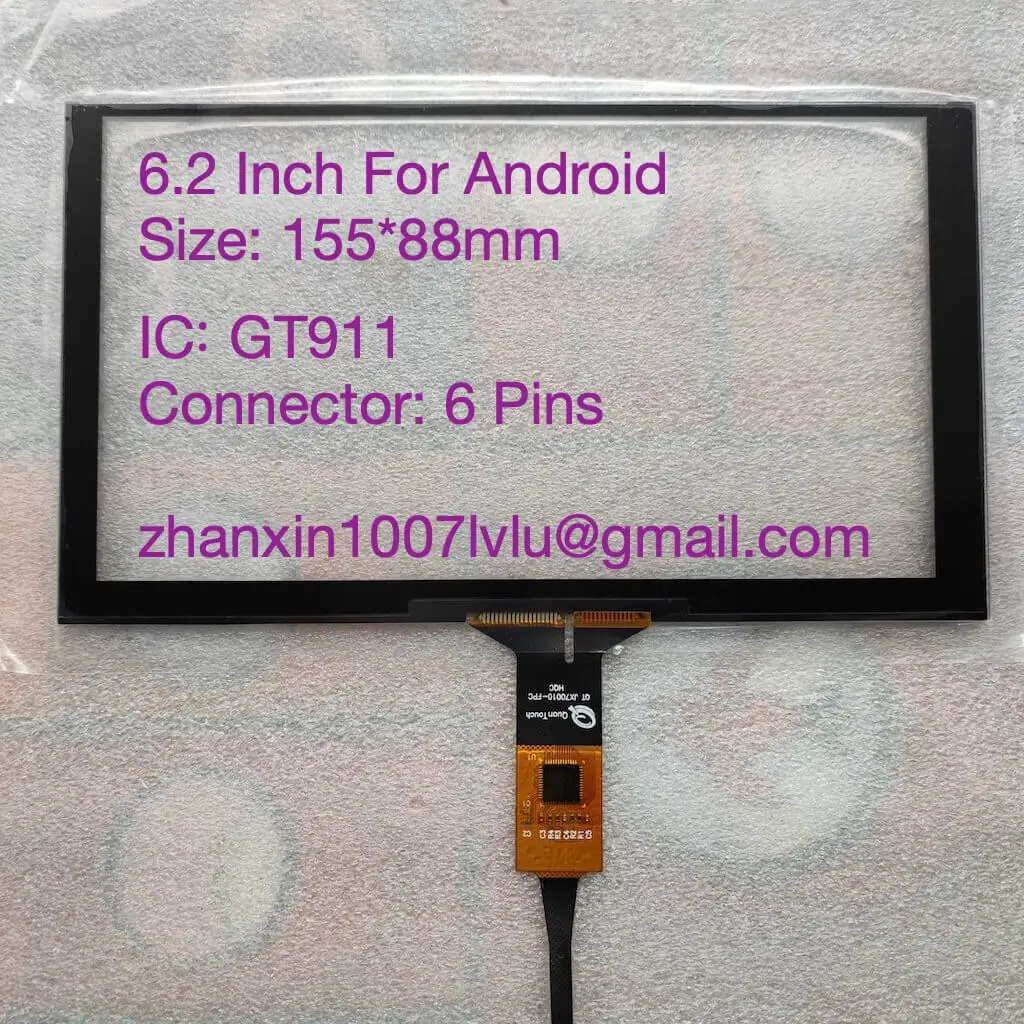 Новинка, 6,2 дюйма, 6 контактов, сенсорный экран, стеклянный дигитайзер, Φ 155*88 мм, для различных автомобильных радио-навигаторов на Android