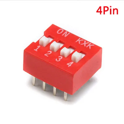 4Pin Red 5 шт. модуль переключателя типа оснастки 1 2 3 4 5 6 7 8 бит 2,54 мм положение способ погружения переключатель переключателя синий Щелчковый выключатель переключатель циферблата выключатель - Цвет: 4Pin Red