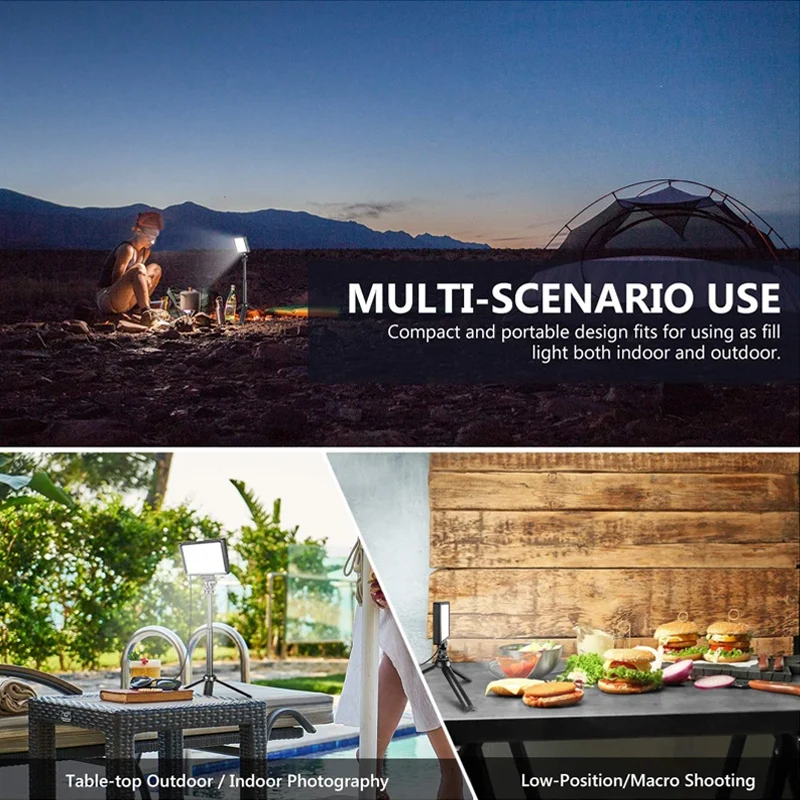 

2 Pieces Photography Lights 360 Degree Spin LED Video Light Adjust Adjustable Tripod Stand with Color Filters for Studio