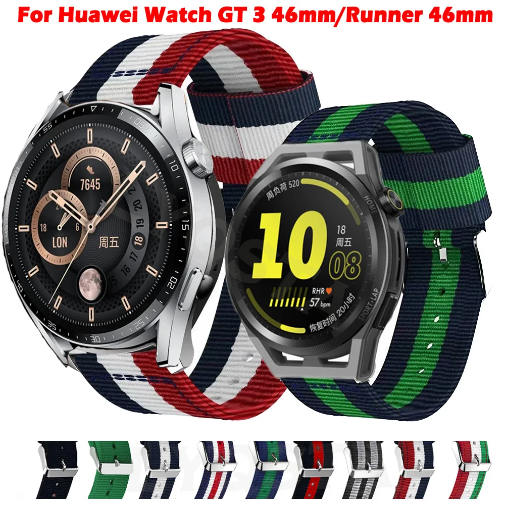 

Ремешок для наручных часов Huawei Watch GT2 GT 3 GT3 46 мм, спортивный нейлоновый сменный Браслет для часов GT 2 Pro GT2E, 22 мм