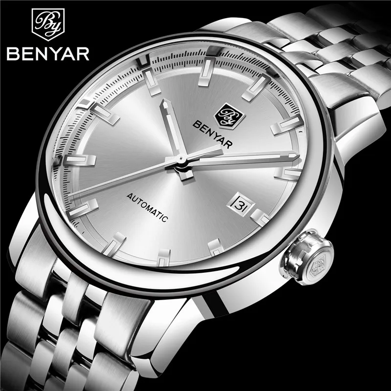 Часы наручные Benyar Мужские автоматические брендовые роскошные механические