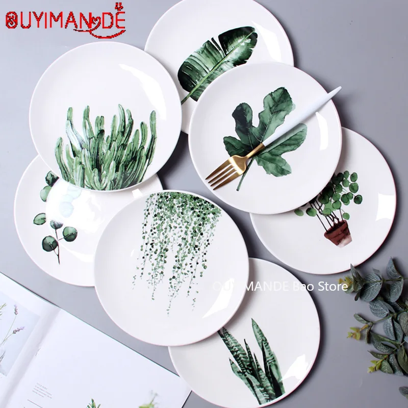 Модная Скандинавская креативная тарелка для ужина домашняя керамическая