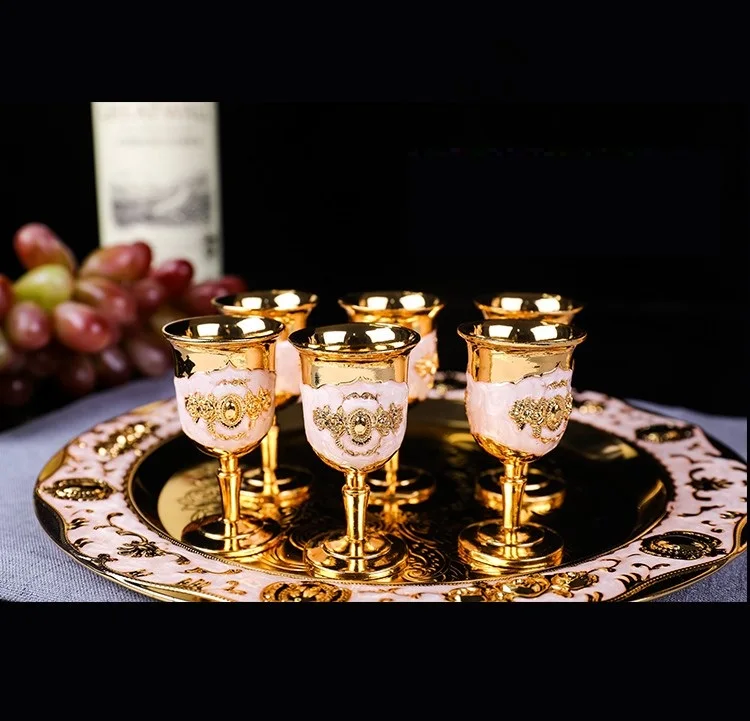 Русский Творческий водка вино бренди снифтеры Золотой Кубок с бедра фляги лоток гравировка рюмка стекло высокая духи барная посуда подарок