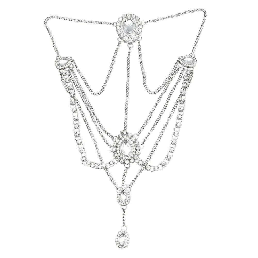 Индийская Хрустальная головная цепочка Kundan повязка на голову золотого цвета