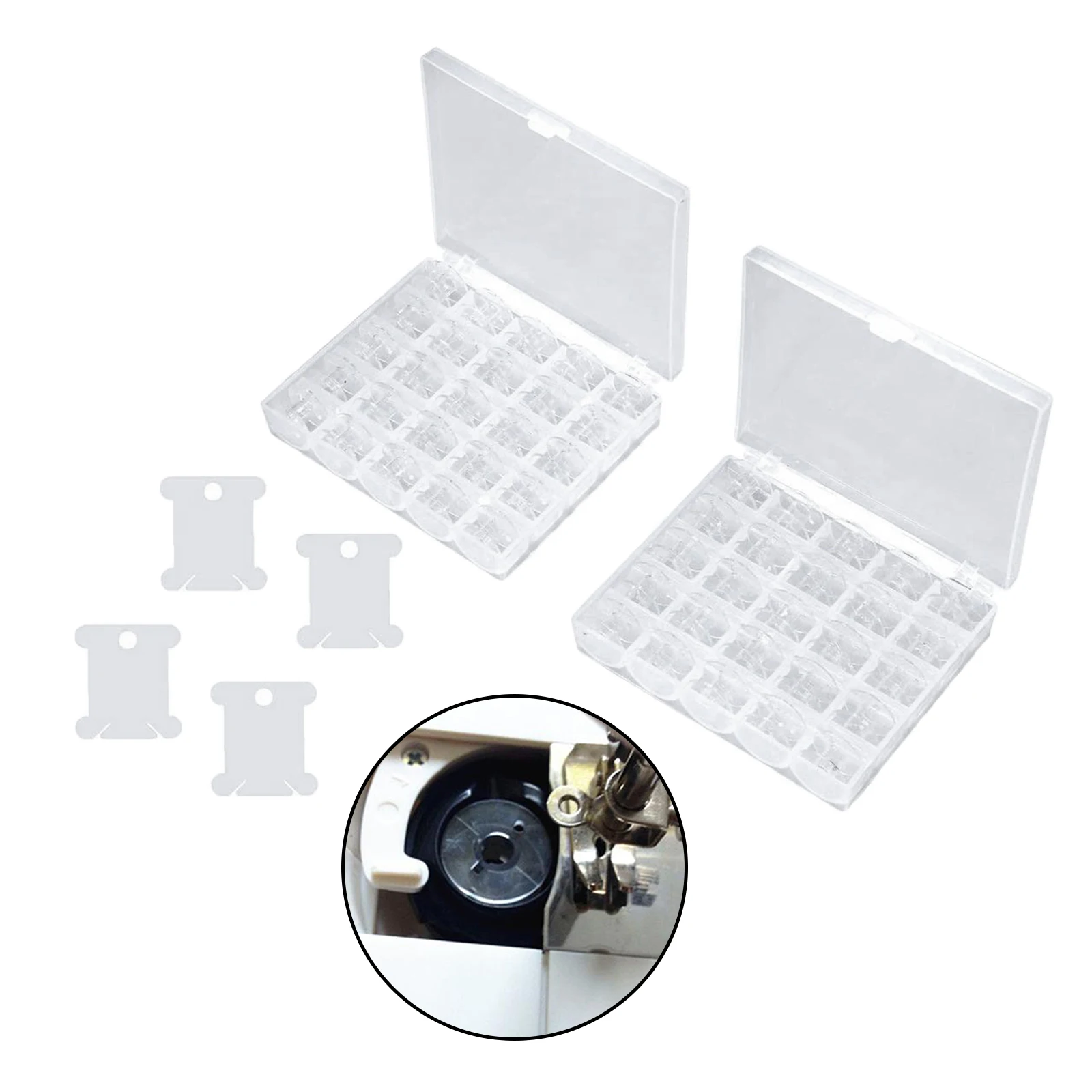 

Clear Sewing Machine Bobbins Spools Empty Bobbins Spools Plastic Storage Case