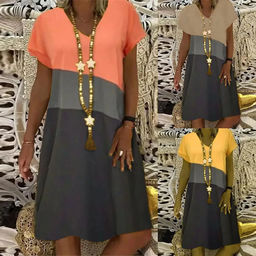 В винтажном стиле С v образным вырезом в полоску и горох принт вечерние модельные