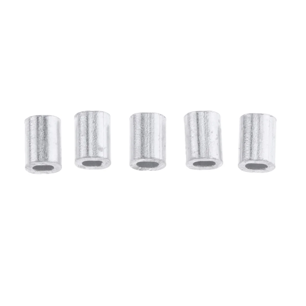 100Pcs Aluminum Fishing Crimp Sleeves Barrel Crimping Loop Sleeve Fishing Line Crimping Tube Connector Accessories 0.8-1.5mm