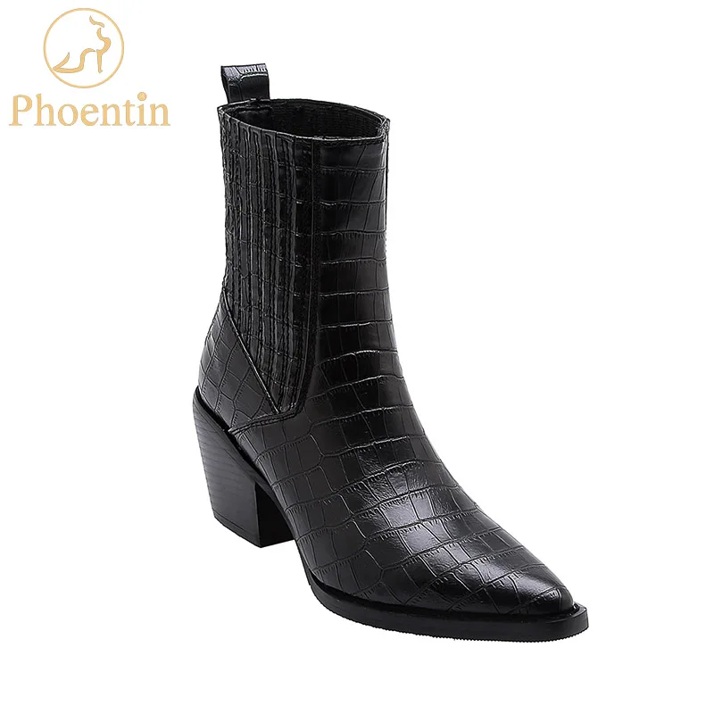 Женские ковбойские ботинки челси с заостренным носком Размеры 33-45 FT745 | Обувь