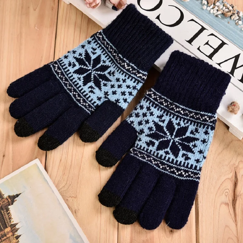 Зимние уличные перчатки для сенсорного экрана Классические рандомные теплые из