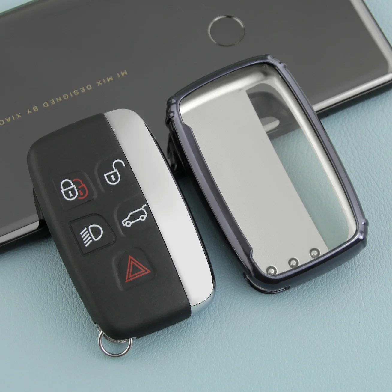 Черный Автомобильный Чехол для брелка с ключом держатель Land Range Rover Sport Evoque Velar