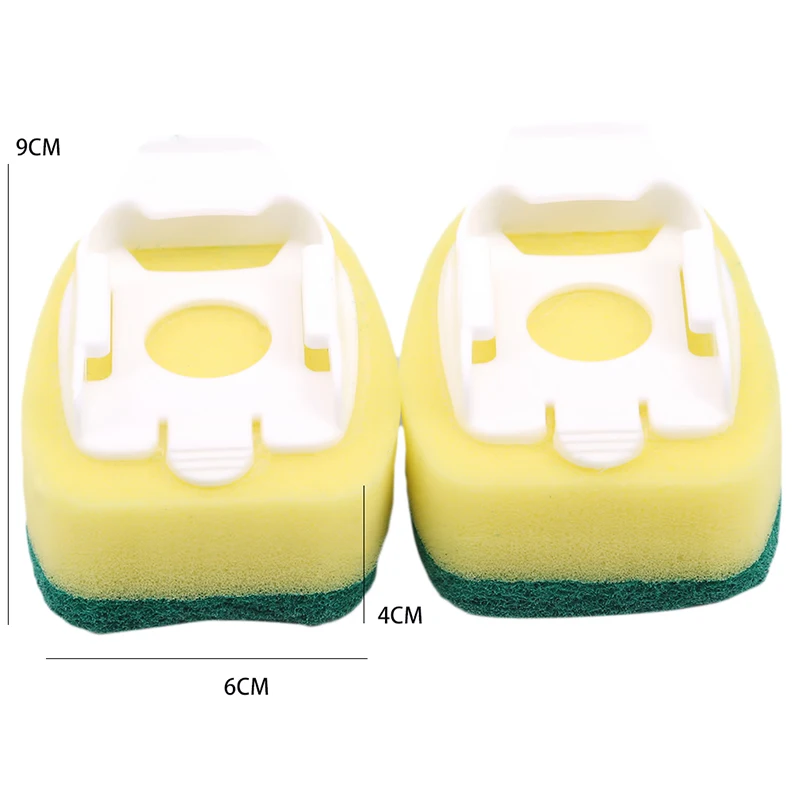

2Pcs Handle Sponge Magic Sponge Washer Brush Head Kitchen Cleaning Brush Replacement Head Sponge Dish Wash Scrubber Sponge