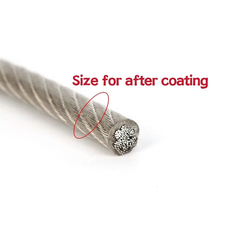 Трос из нержавеющей стали с ПВХ-покрытием 304 мягкий рыболовный подъемный кабель 7