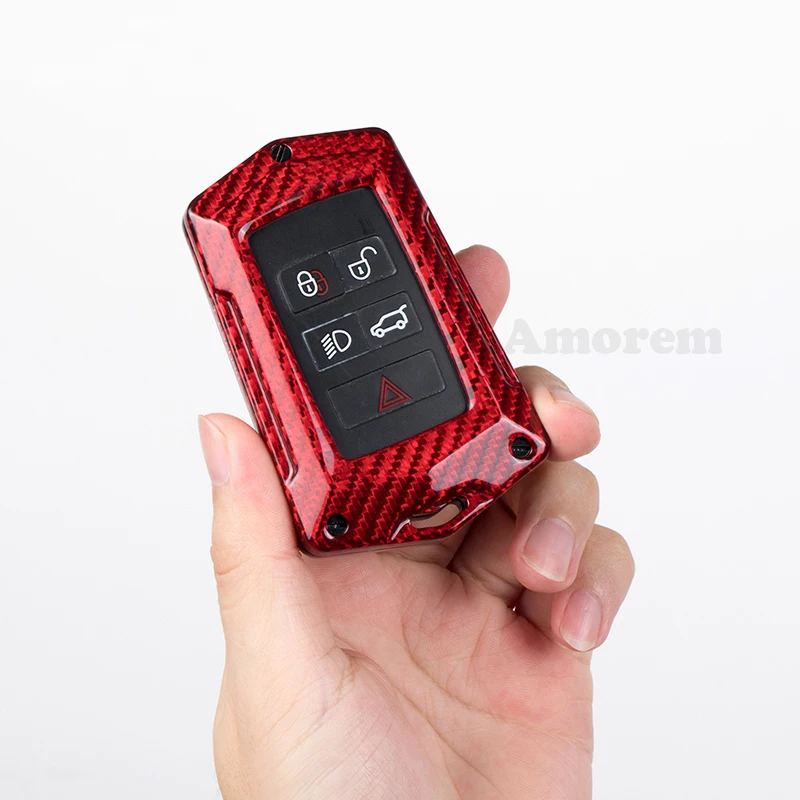 Чехол для автомобильного ключа из углеродного волокна чехол Land Rover Range Sport Evoque Velar