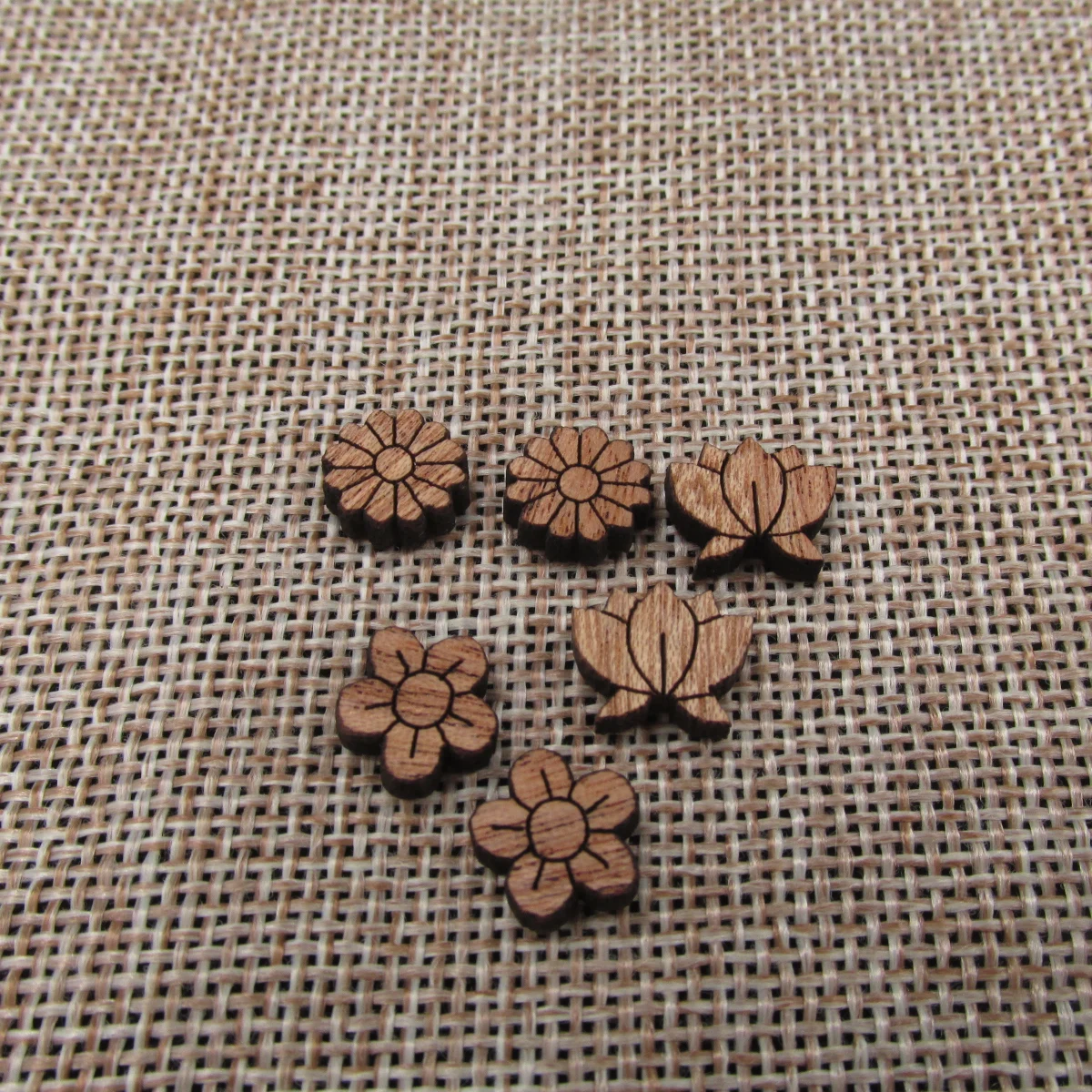 5 пар необработанных пустых растений дерево цветок икона деревянные вырезы формы