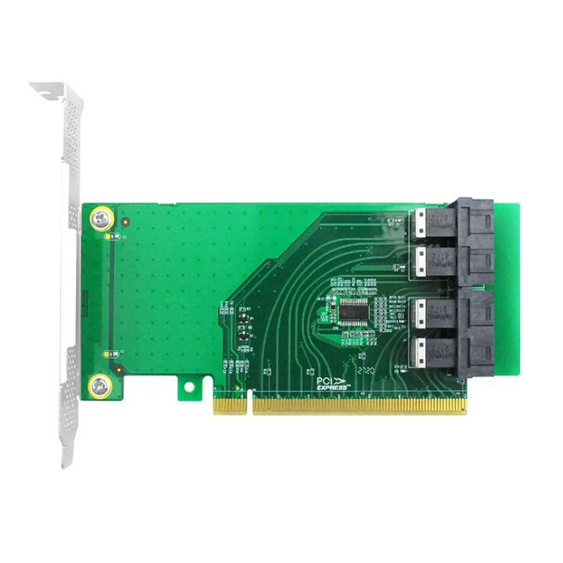 PCIe to U.2 Adapter Card PCIe 4.0 X4X8X16 to 4-Port SFF-8643 U.2 NVMe SSD Solid State Drive Expansion Card